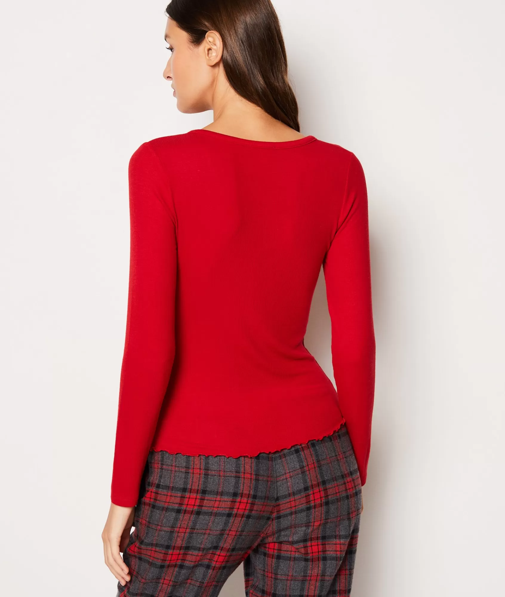 Etam Pyjama Tops>T-shirt manches longues côtelé boutonné