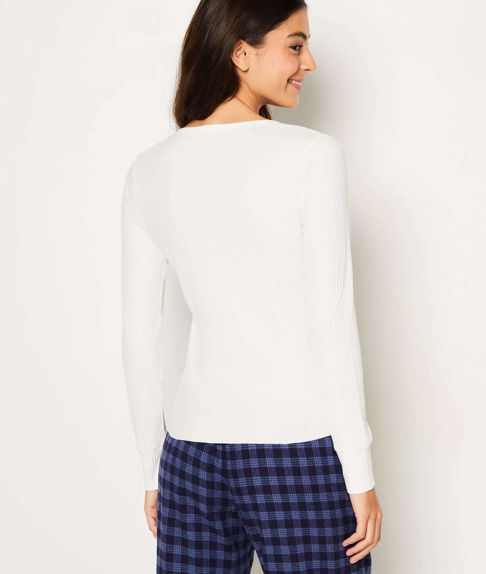 Etam Pyjama Tops>T-shirt manches longues côtelé en coton