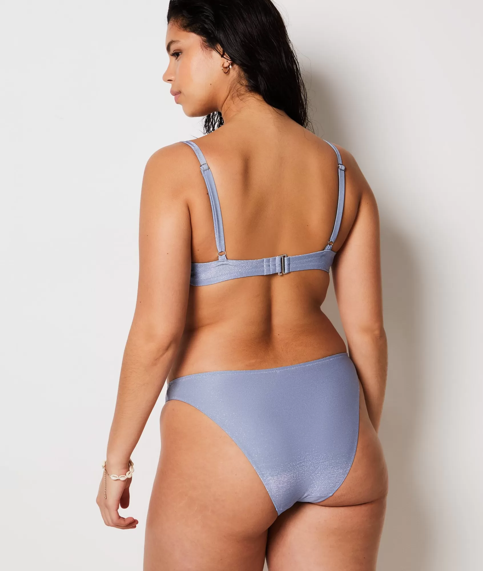 Etam Balconette Tops | Curve Swimwear>Underwired Triangle Glitter Bikini Top