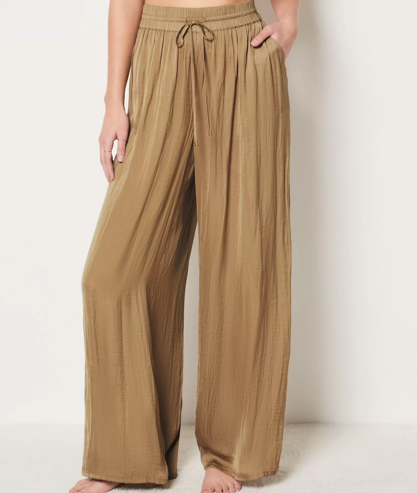 Etam Pyjama Bottoms>Wide Cut Satin Trousers