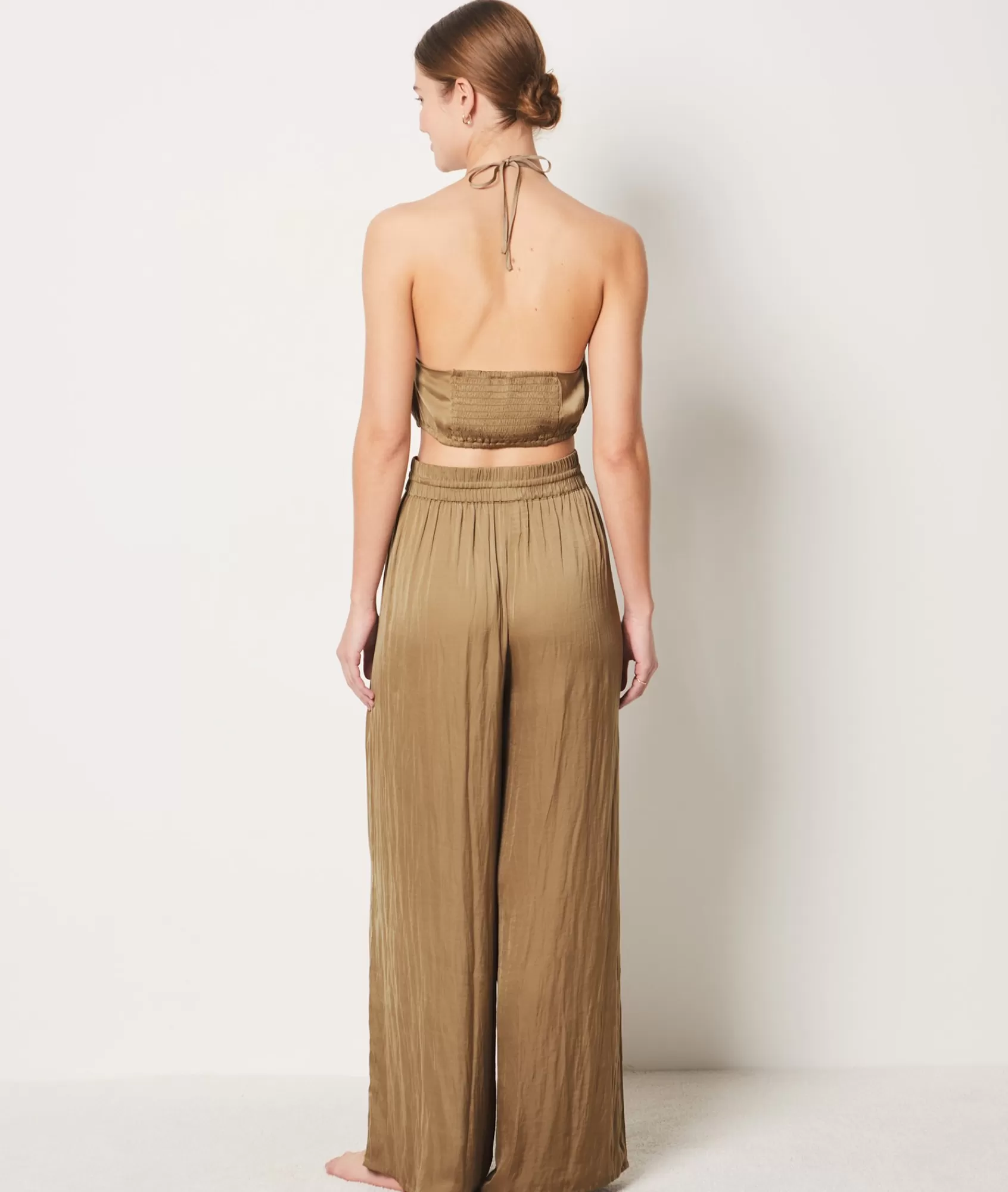Etam Pyjama Bottoms>Wide Cut Satin Trousers